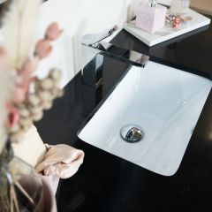 Lavamanos Zart S 140x50 Negro Tebas 20 mm